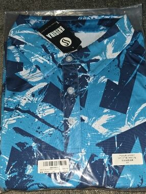 Brisra Blue Graphic Golf Shirt - Men's
